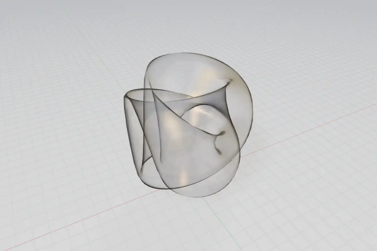 Surface non orientable de la bouteille de Klein en trois dimensions