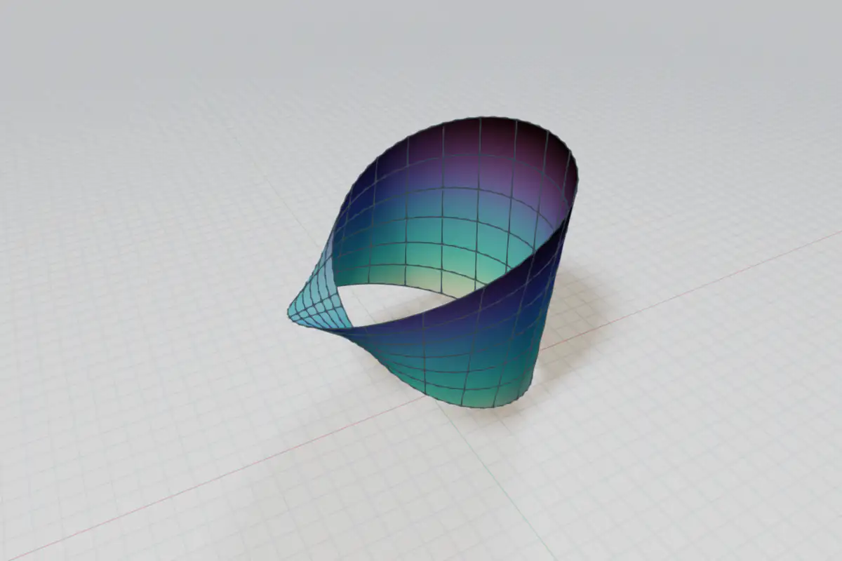 Surface de ruban de Möbius avec une seule demi-torsion